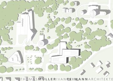 Draufsicht des Planungsgebiets mit Umgebung.